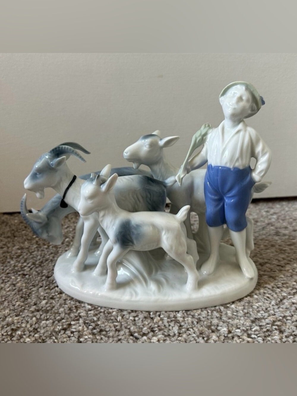 Vintage Gerold Porzellan Bavaria Goat Herder Figurine #4901 West Germany EUC
